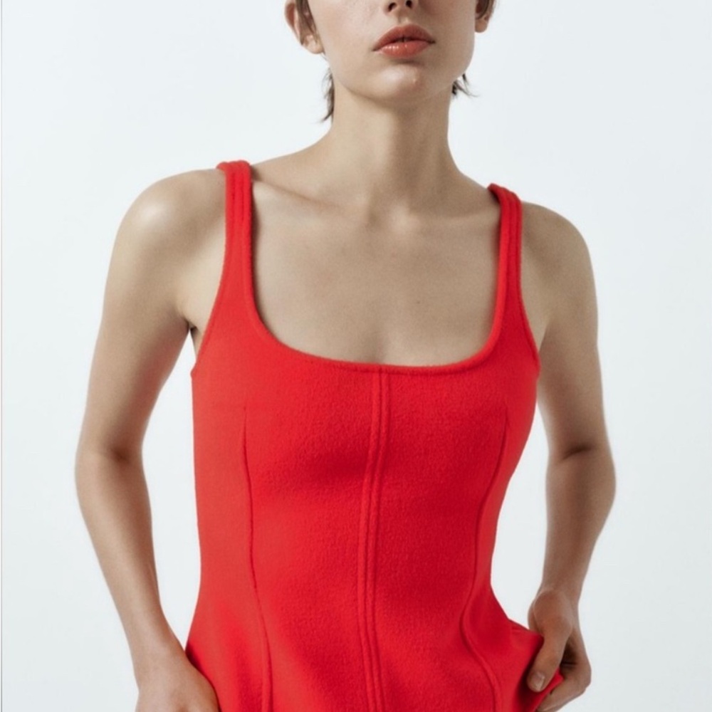 Zara Red Sleeveless Top